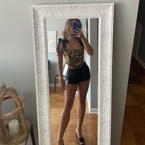 Cute shoulder tie and lace up corset